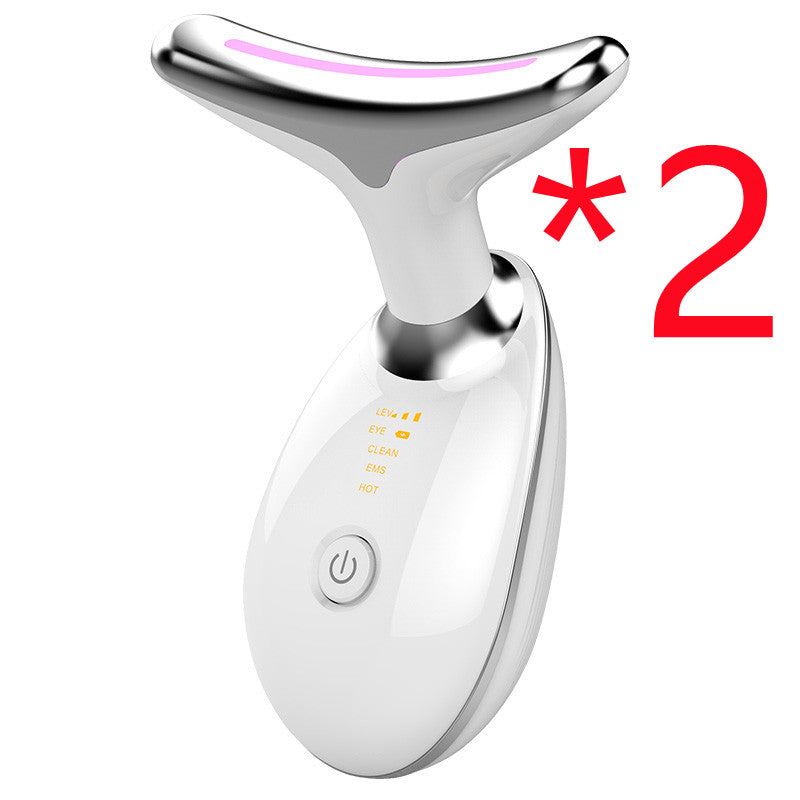 EMS Thermal Neck Lifting And Tighten Massager Electric Microcurrent Wrinkle Remover LED Photon Face Beauty Device For Women & Men